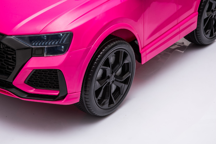 Kinderfahrzeug - Elektro Auto "Audi RS Q8" - lizenziert - 12V7A Akku und 2 Motoren- 2,4Ghz + MP3 + Leder + EVA-Pink/Rosa