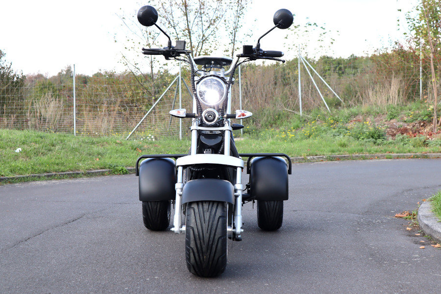 Coco Bike E-Scooter mit Straßenzulassung und drei Räder Trike ca. 35km Reichweite, 60V | 2000W | 12AH Akku-Gelb