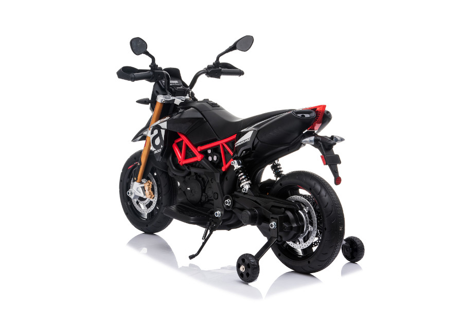 Elektro Kindermotorrad "Aprilia-900-Dorsoduro" - Lizenziert - 12V - 2 Motoren - MP3 + Leder + EVA 
