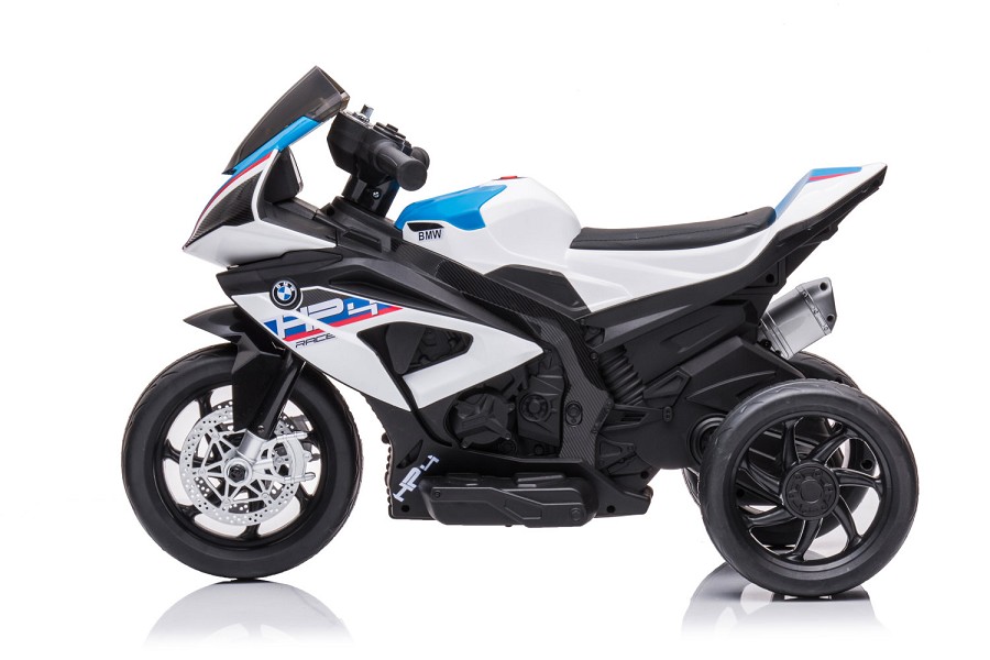 Kinderfahrzeug - Elektro Kindermotorrad - Dreirad - Lizenziert von BMW - Modell HP4-Weiss