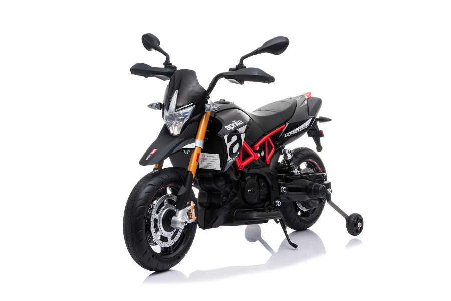 Elektro Kindermotorrad "Aprilia-900-Dorsoduro" - Lizenziert - 12V - 2 Motoren - MP3 + Leder + EVA 