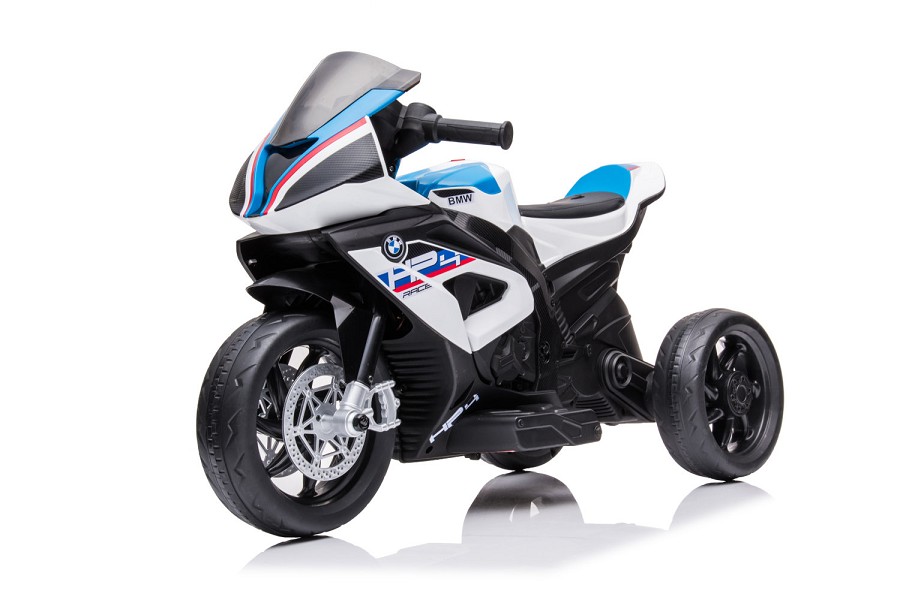 Kinderfahrzeug - Elektro Kindermotorrad - Dreirad - Lizenziert von BMW - Modell HP4-Weiss