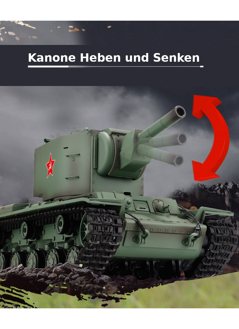 RC Panzer "Russicher KV-2" Heng Long 1:16 mit Rauch&Sound -2,4Ghz V7.0
