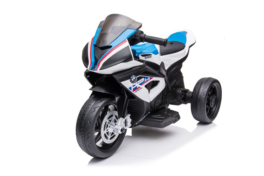 Kinderfahrzeug - Elektro Kindermotorrad - Dreirad - Lizenziert von BMW - Modell HP4-Weiss