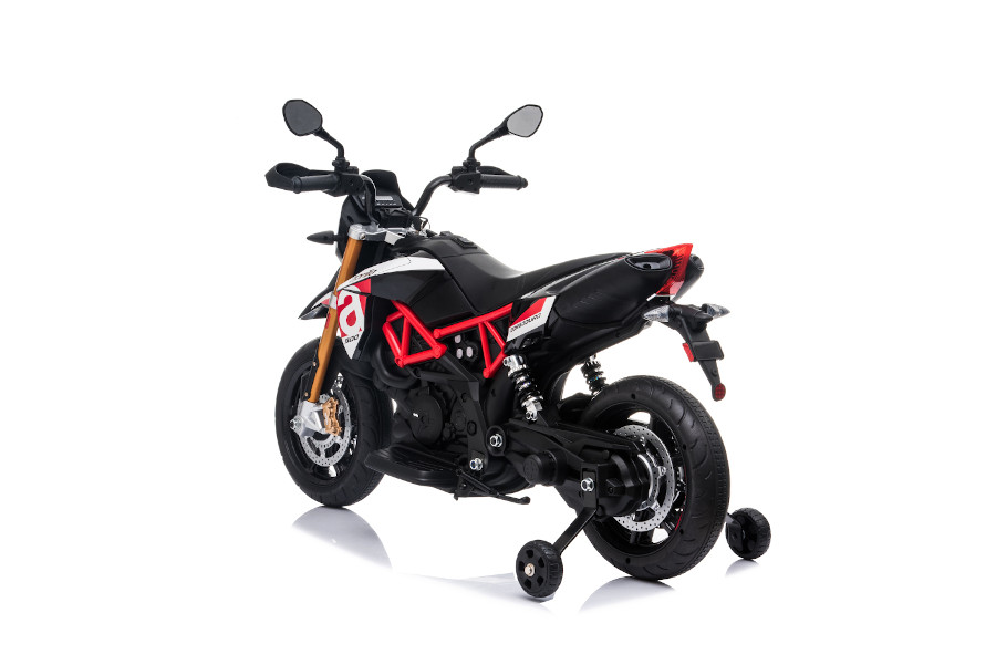 Elektro Kindermotorrad "Aprilia-900-Dorsoduro" - Lizenziert - 12V - 2 Motoren - MP3 + Leder + EVA 