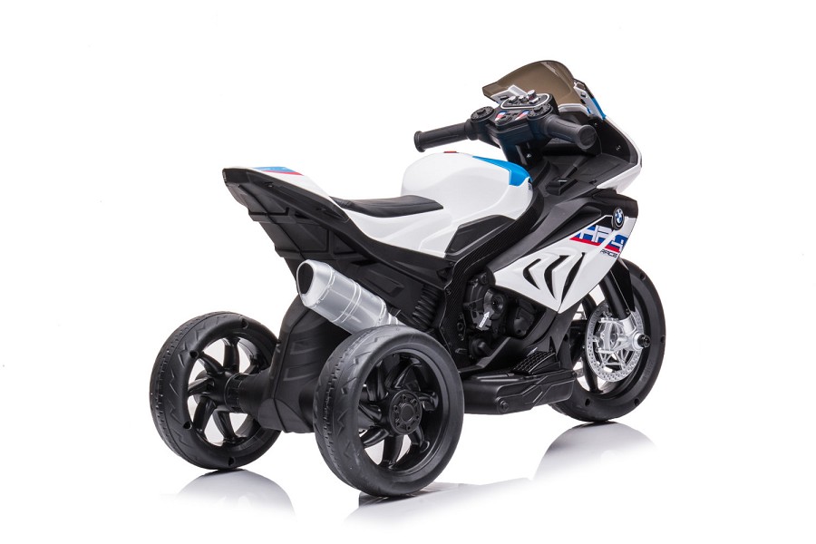 Kinderfahrzeug - Elektro Kindermotorrad - Dreirad - Lizenziert von BMW - Modell HP4-Weiss