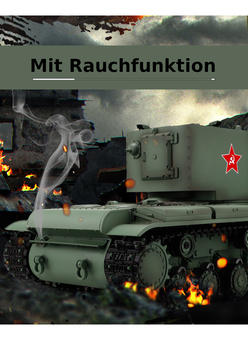 RC Panzer "Russicher KV-2" Heng Long 1:16 mit Rauch&Sound -2,4Ghz V7.0