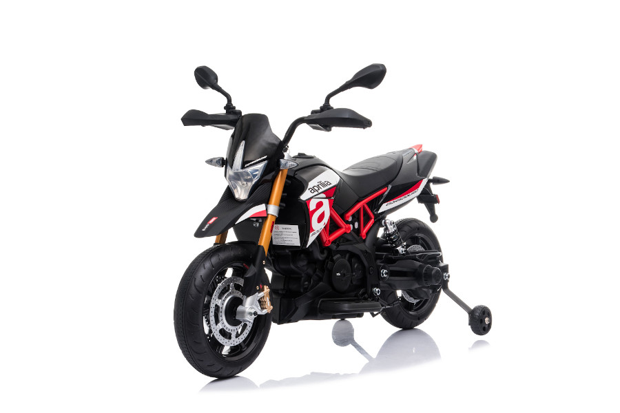 Elektro Kindermotorrad "Aprilia-900-Dorsoduro" - Lizenziert - 12V - 2 Motoren - MP3 + Leder + EVA 