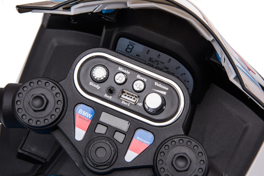 Kinderfahrzeug - Elektro Kindermotorrad - Dreirad - Lizenziert von BMW - Modell HP4-Weiss