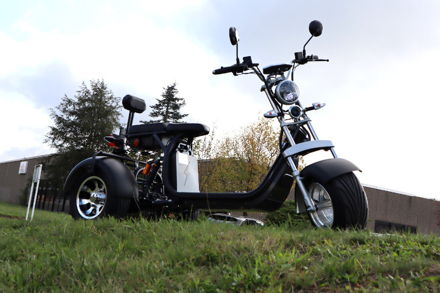 Coco Bike E-Scooter mit Straßenzulassung und drei Räder Trike ca. 35km Reichweite, 60V | 2000W | 12AH Akku-Gelb