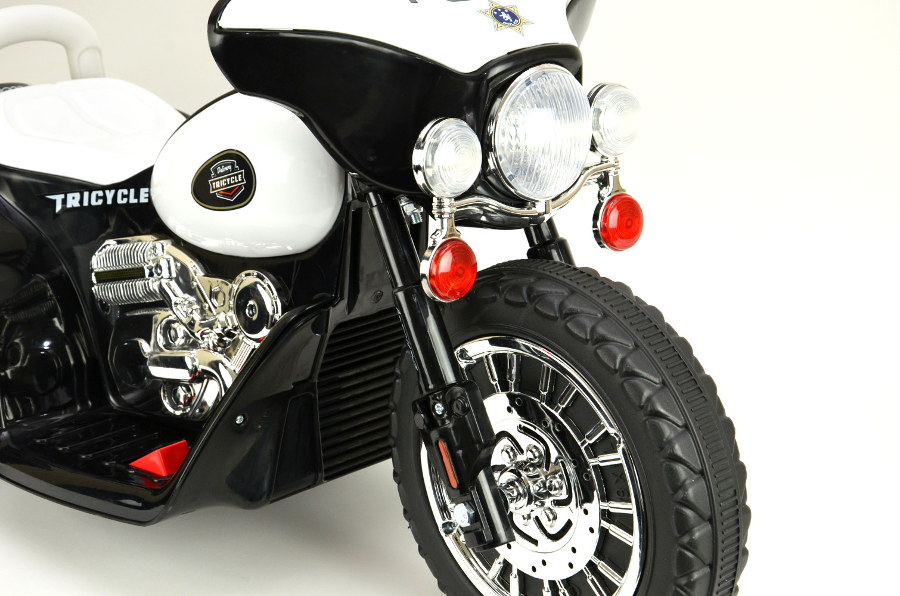 Elektro Kindermotorrad - "Police Design"- 6V Akku -Schwarz