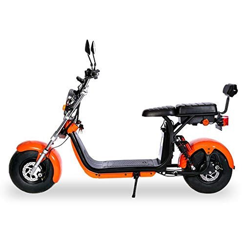 Coco Bike Fat E-Scooter mit Straßenzulassung bis zu 40 km/h schnell - 35km Reichweite, 60V | 1500W | 12AH Akku-Orange