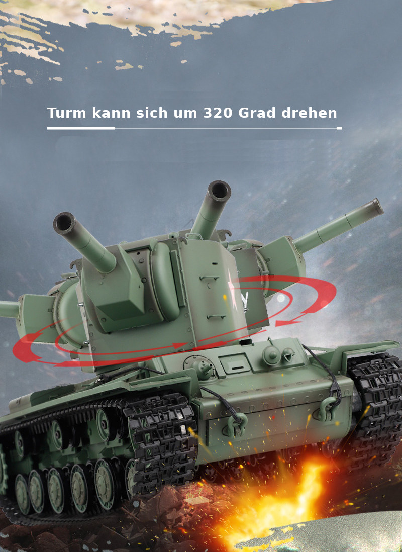 RC Panzer "Russicher KV-2" Heng Long 1:16 mit Rauch&Sound -2,4Ghz V7.0